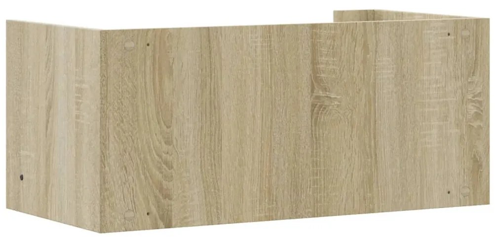sonoma tölgy színű szerelt fa fali polc 70,5 x 35 x 30,5 cm