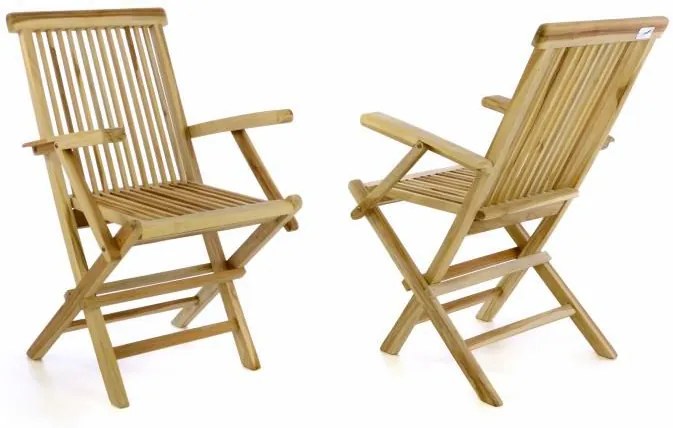 DIVERO® Kerti szék összecsukható 2 db  tíkfa