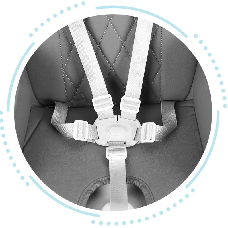 Összecsukható gyerek etetőszék 3 in 1 szürke