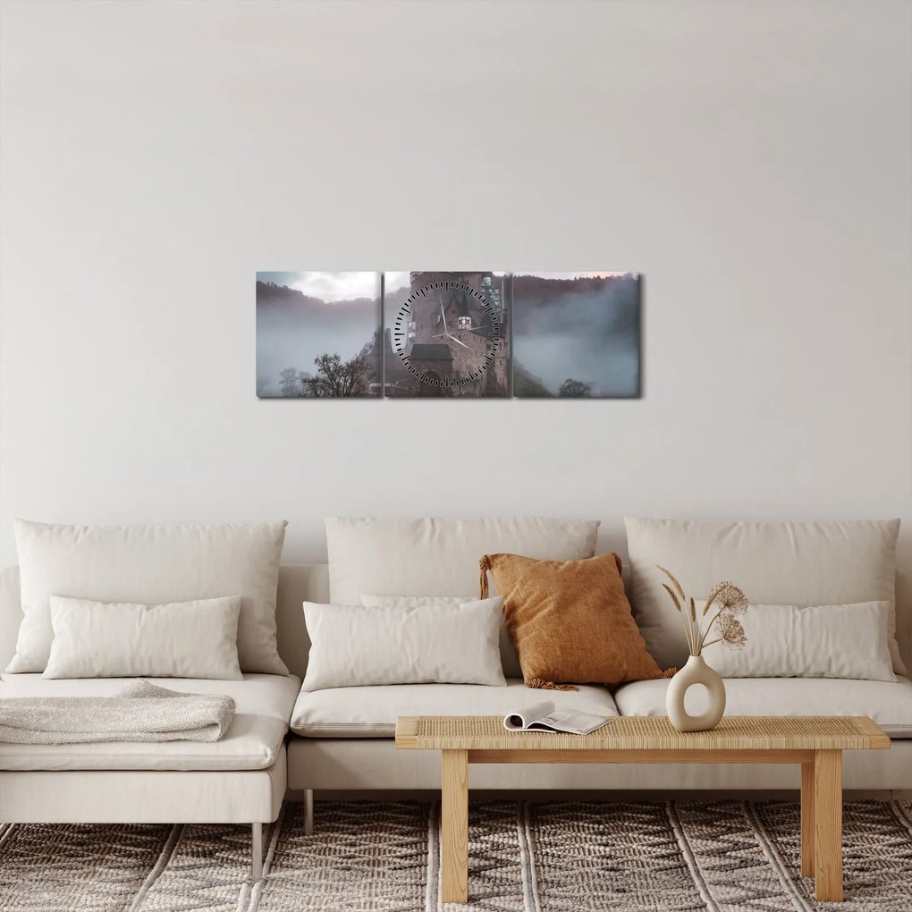 Kép - Eltz-kastély, Németország (órával) (90x30 cm)