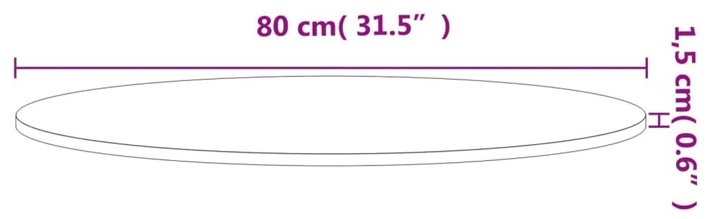 tömör bükkfa kerek asztallap Ø80 x 1,5 cm