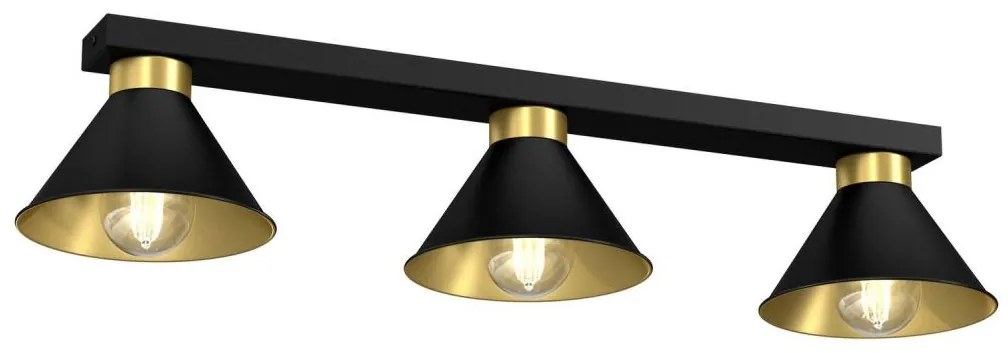 Spotlámpa DEMET 3xE27/60W/230V fekete/arany