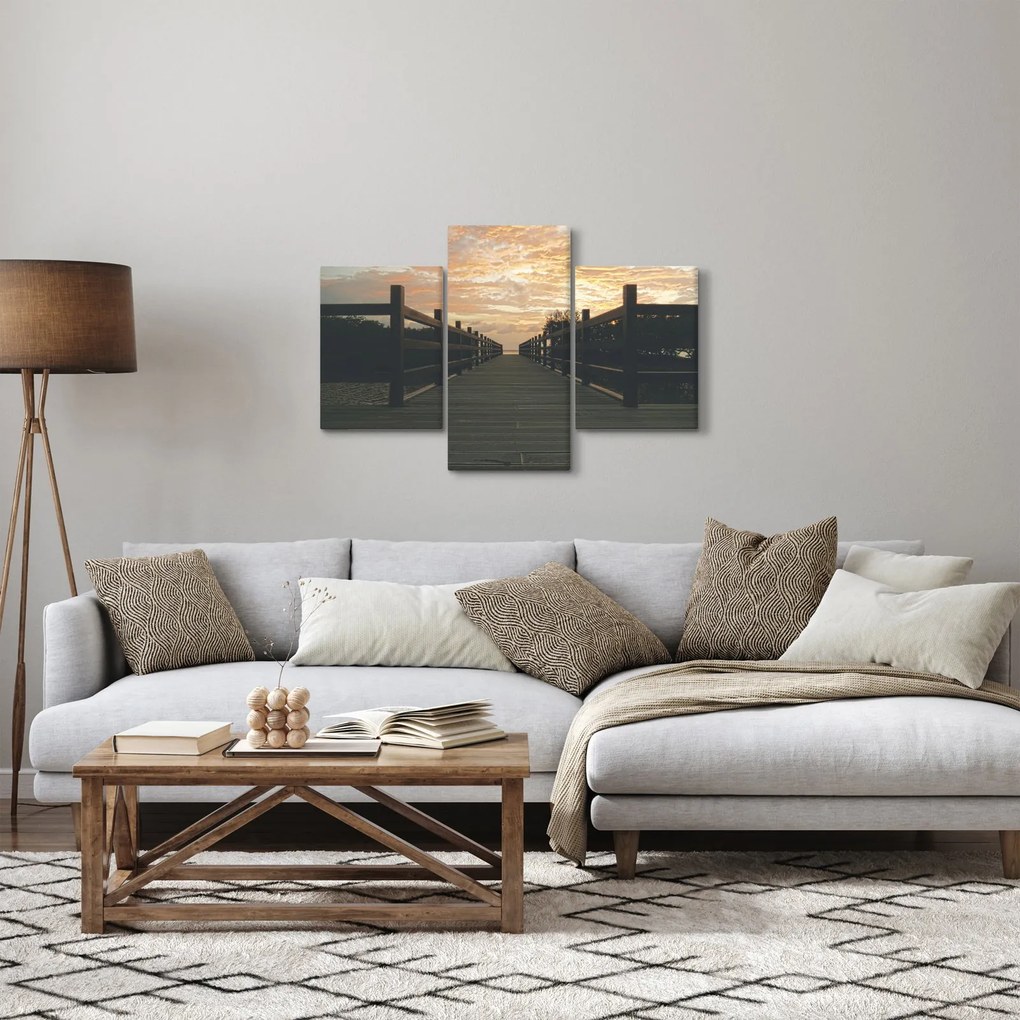 Egy fa móló képe a tó felett (90x60 cm)