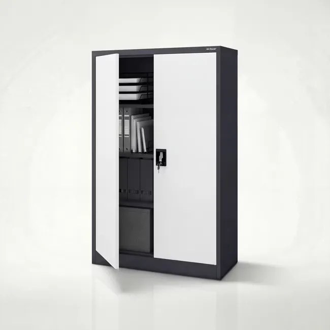 Fém irodai iratszekrény antracit-fehér KEVIN 900 x 1400 x 400 mm