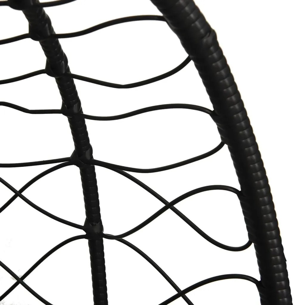 Függő tojásfotel állvány nélkül Krém fehér Poli Rattan