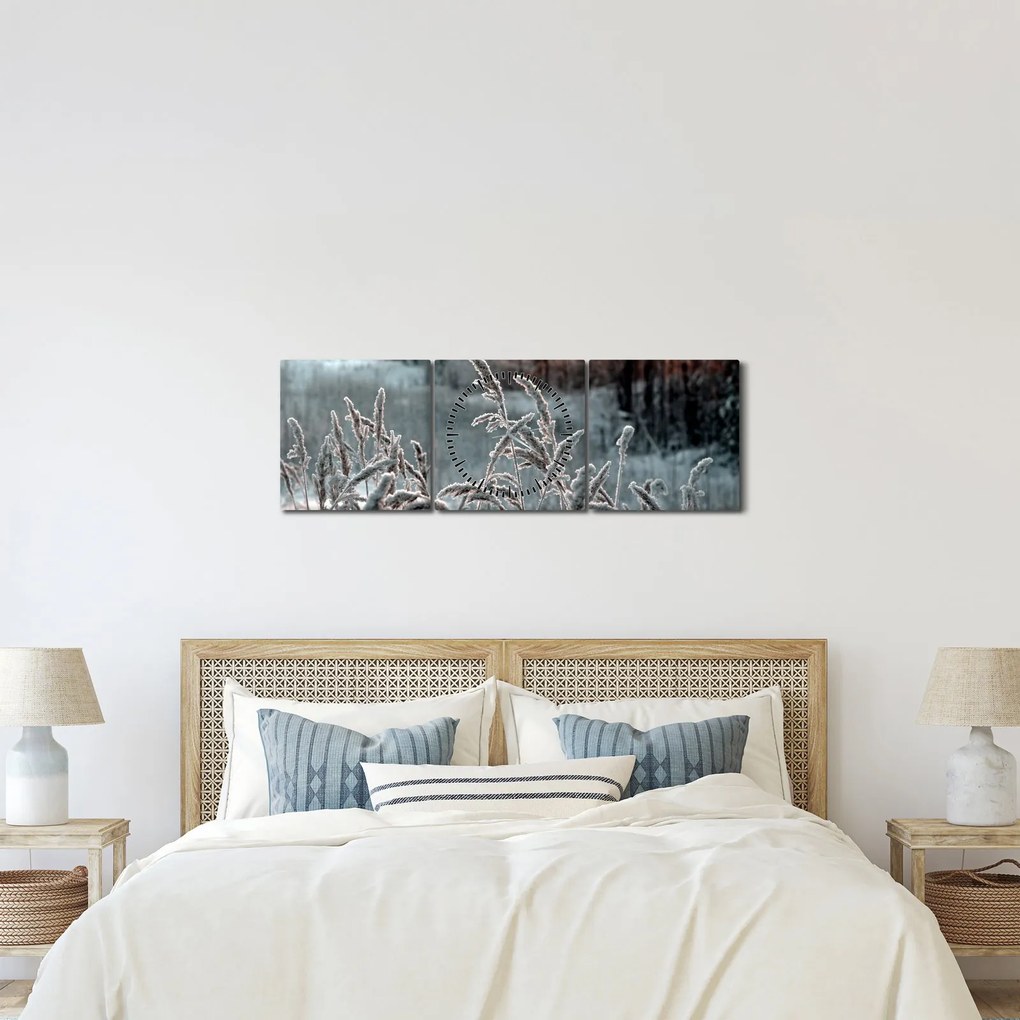 Kép - Fagyott rét (órával) (90x30 cm)