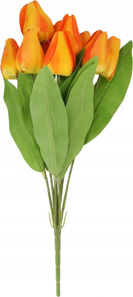 Csokor 9 Tulipán 44CM Narancssárga Színben Kiegészítő A Kompozícióhoz