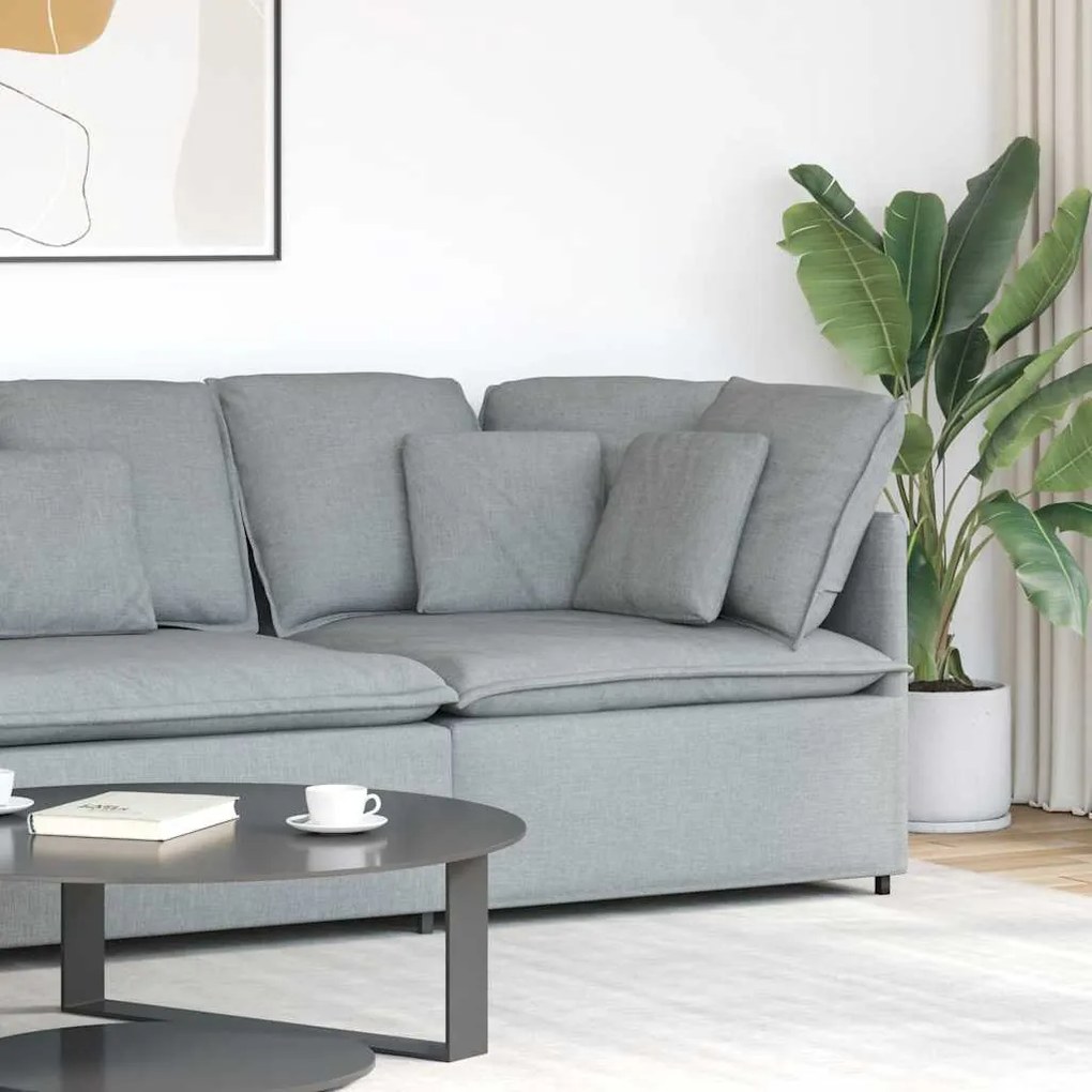 világosszürke moduláris kanapé sarokmodul párnákkal 100 cm