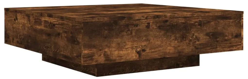 Füstös tölgy színű dohányzóasztal LED-lámpákkal 100x100x31 cm