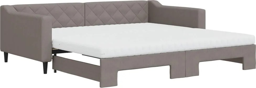 vidaXL fekete kihúzható szövet heverő matracokkal 100 x 200 cm