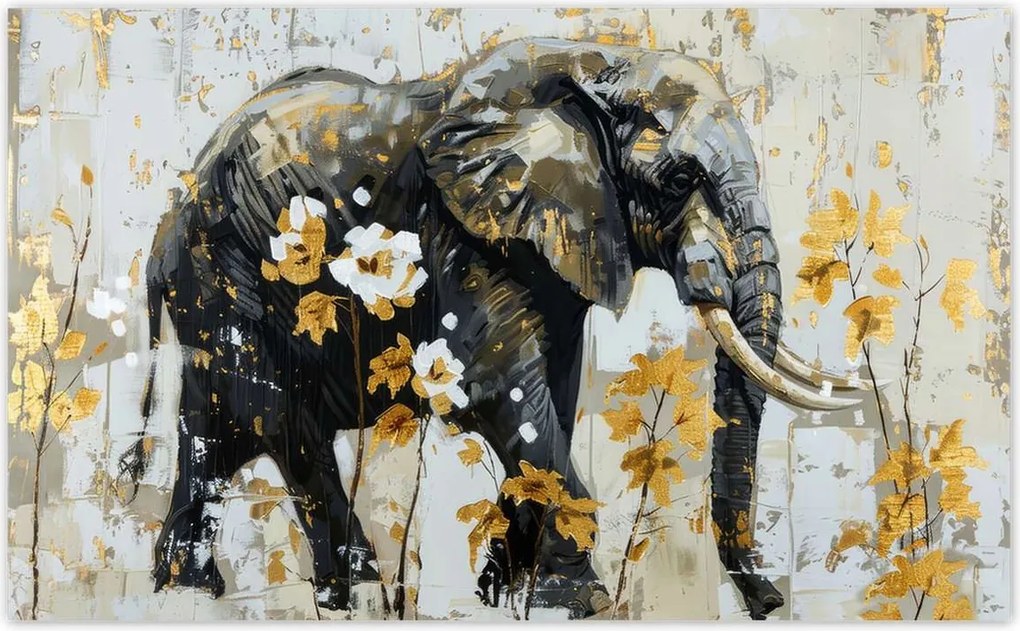 Fotótapéták 520x318 Elefánt Absztrakt Arany ékezetek