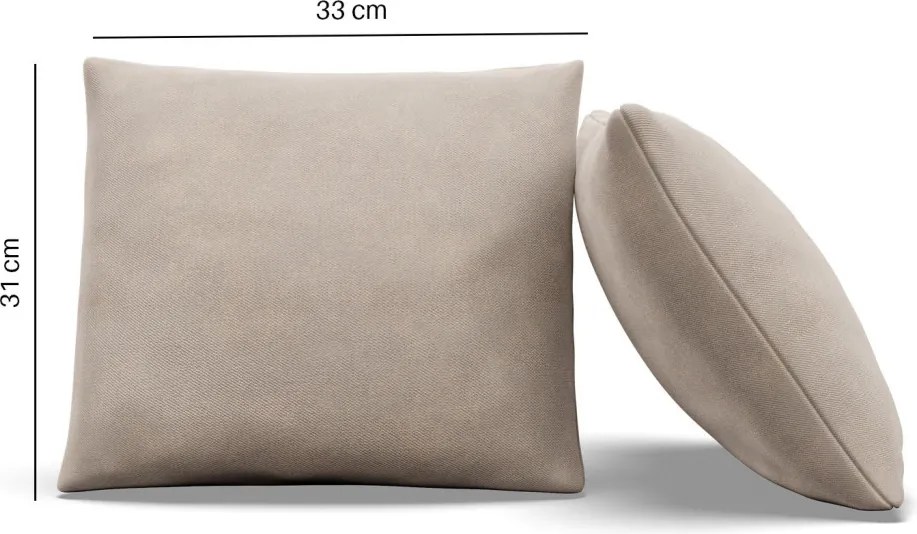 Dekoratív párna, 2 db, hab töltet, bársony, bézs