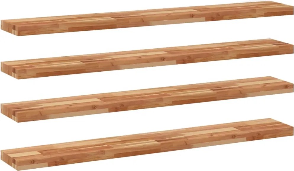 vidaXL 4 db olajbevonatú tömör akácfa függőpolc 120 x 20 x 4 cm
