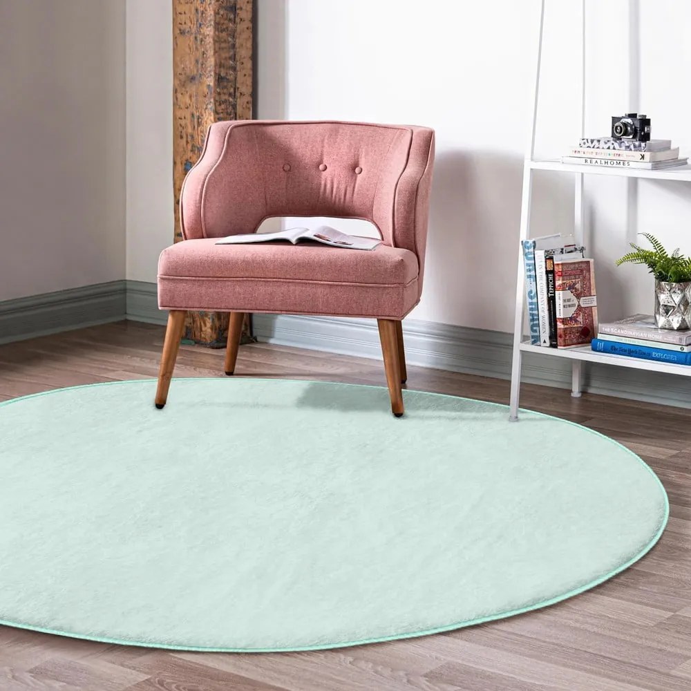 Mentazöld mosható-robotporszívóval tisztítható kerek szőnyeg ø 80 cm Comfort – Mila Home