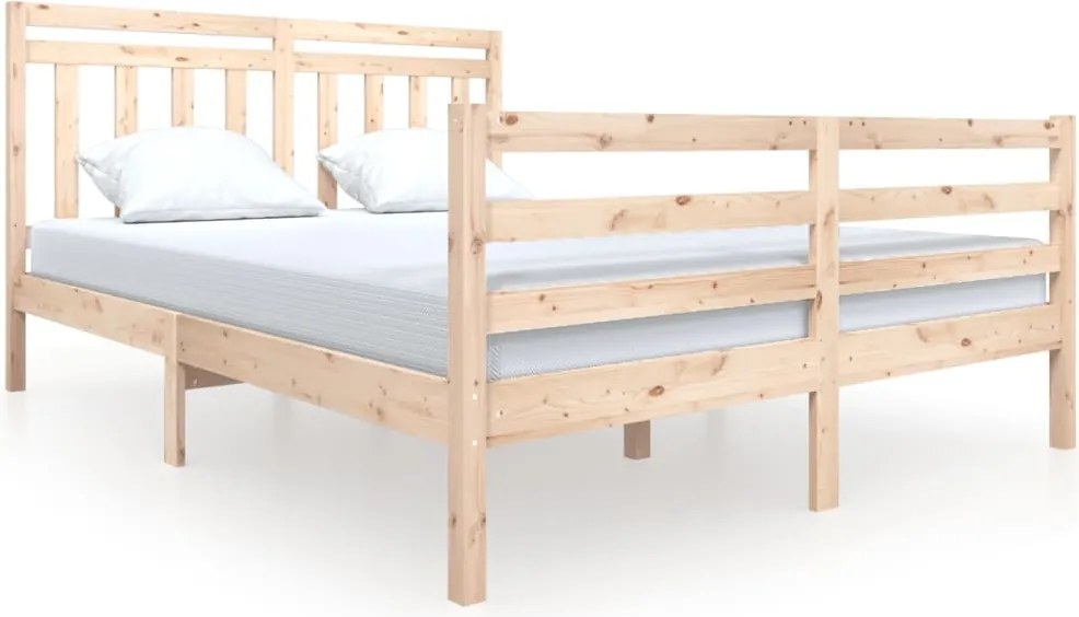 vidaXL tömör fa ágykeret 150 x 200 cm (King Size)