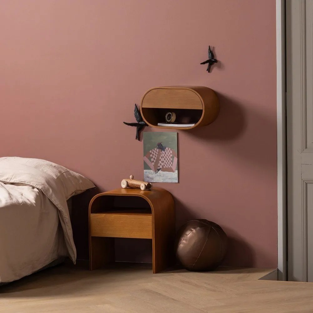 Natúr színű többszintes fali polc 39 cm Momo – WOOOD