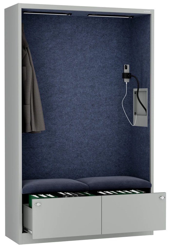 Sally 1150mm korpus Szary - siedzisko Granatowy