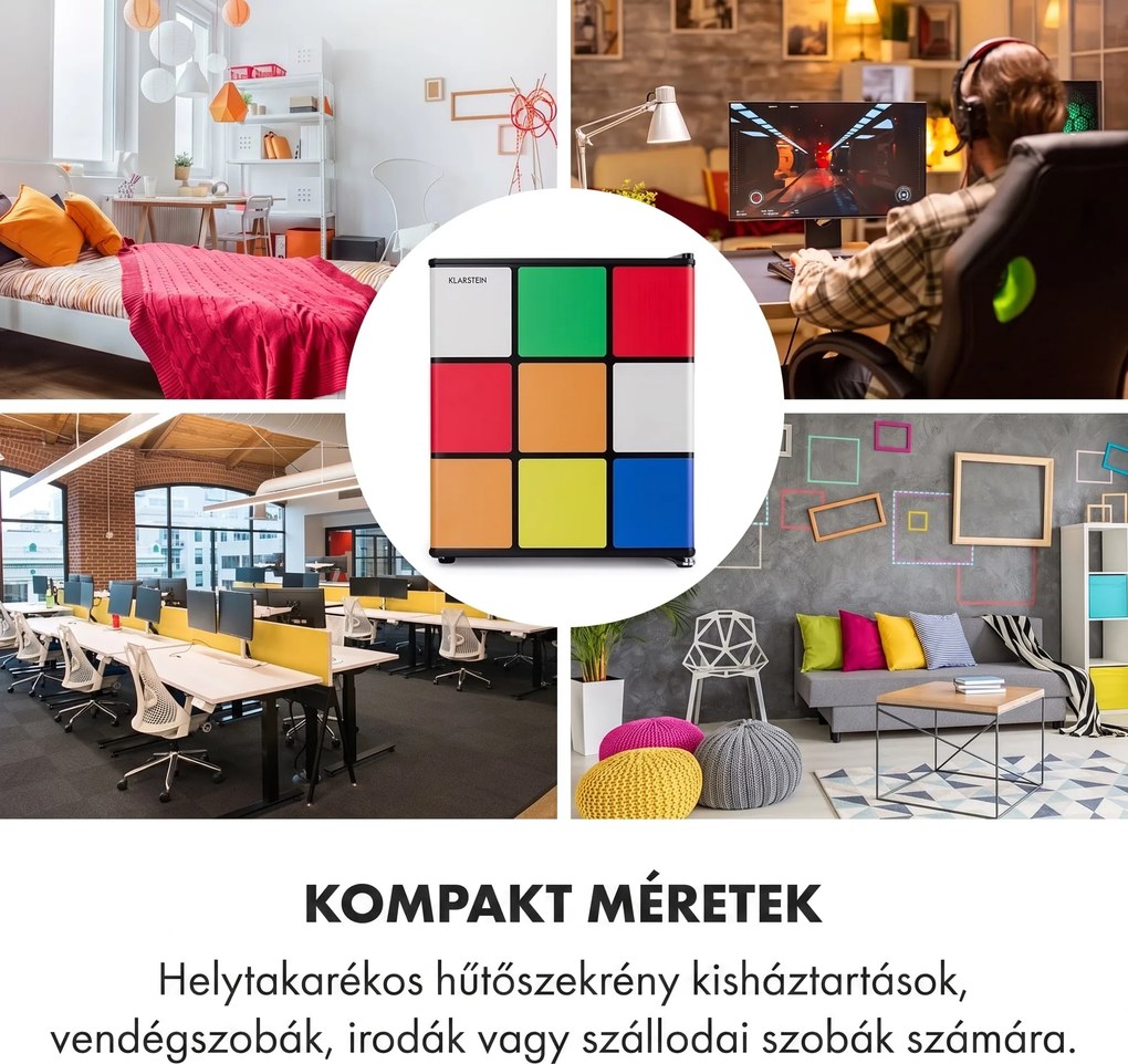 Klarstein Solve, mini hűtőszekrény, 48 liter, D energiahatékonysági osztály