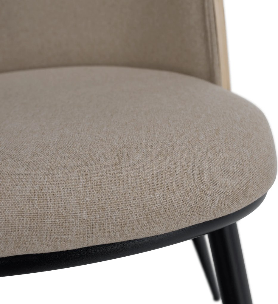 Étkezőszék, bézses barna/natúr fa/fekete, VUDIA