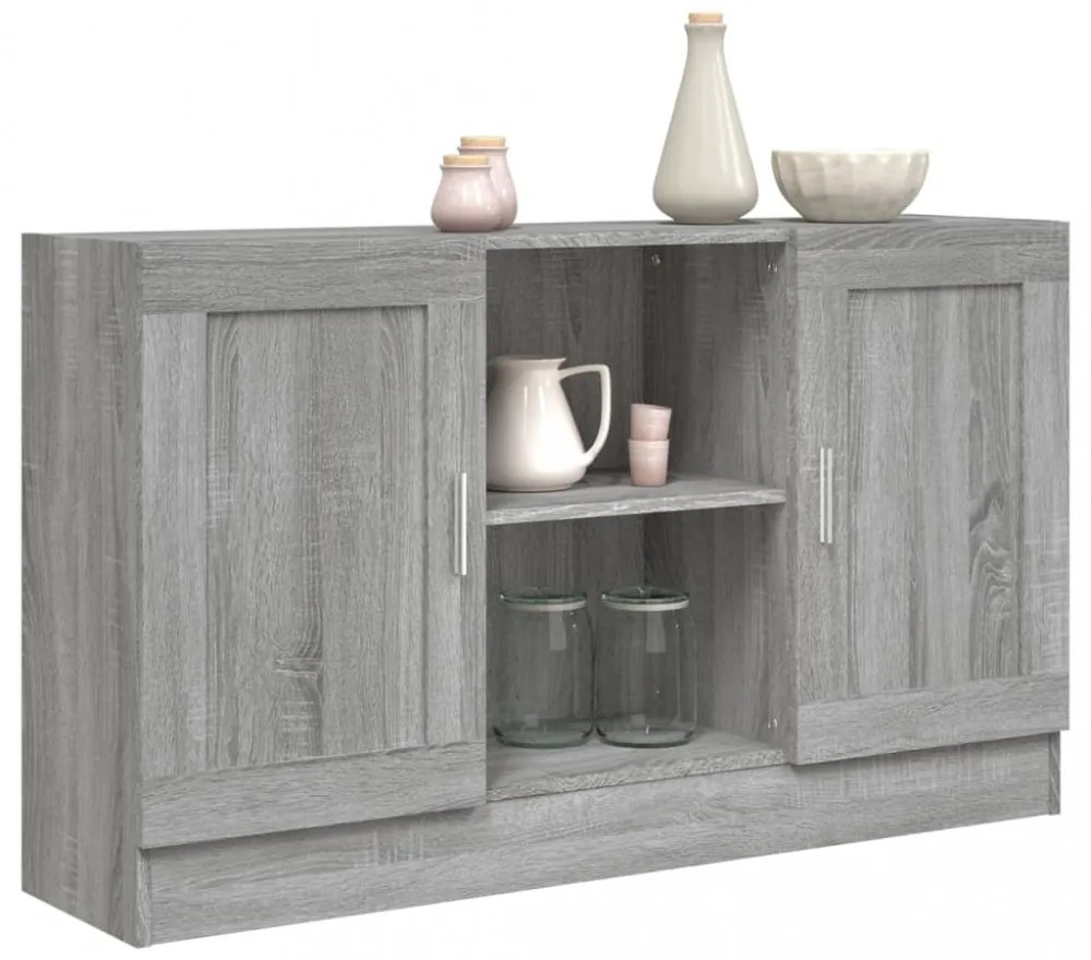 vidaXL szürke sonoma színű szerelt fa tálalószekrény 120x30,5x70 cm