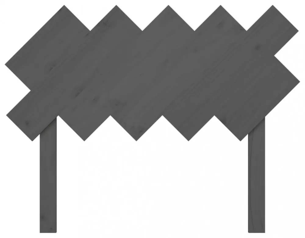 szürke tömör fenyőfa ágyfejtámla 104x3x80,5 cm