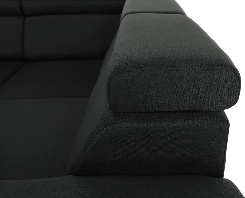 Ülőgarnitúra, sötétszürke, balos kivitel, SEGORIA ROH U