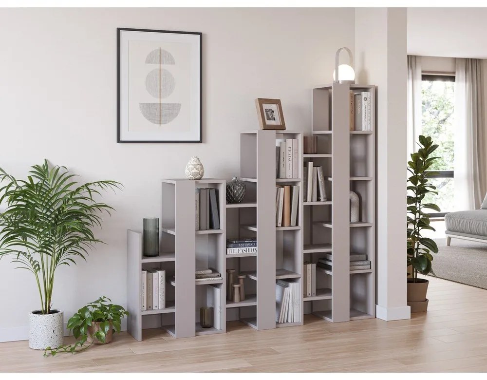 Szürkésbézs polcos állvány 158x151 cm Anissa – Marckeric