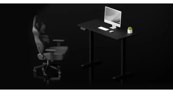 Állítható magasságú asztal LEVANO 140x60 cm fekete