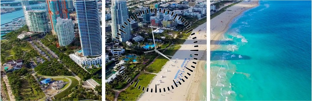 Kép - Miami, Florida (órával) (90x30 cm)