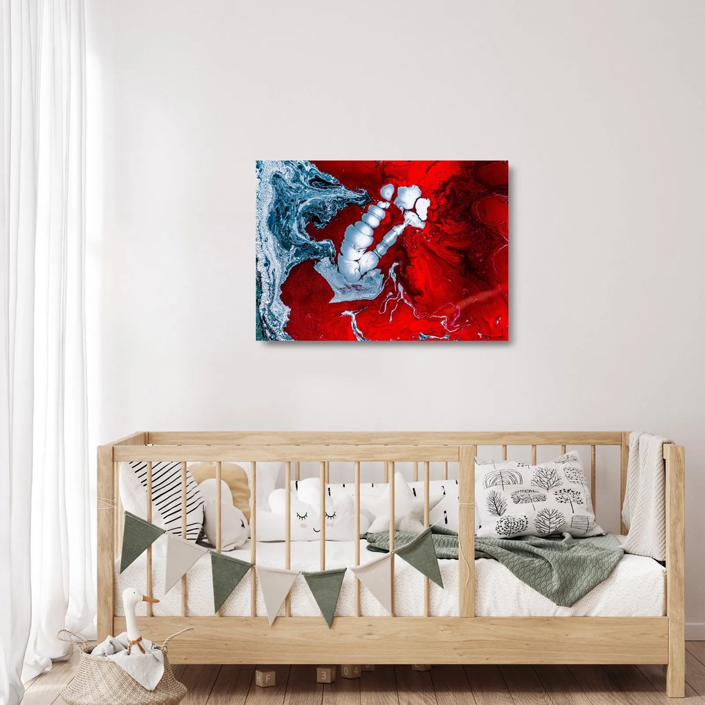 Absztrakt foltok képe (üvegen) (70x50 cm)