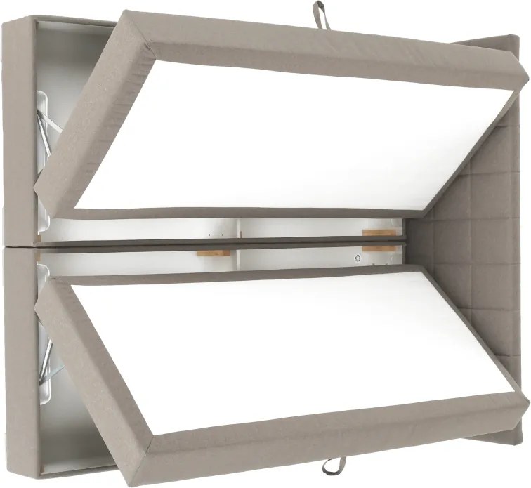 Boxspring típusú ágy 180x200, szürkésbarna taupe, FERATA TV KOMFORT