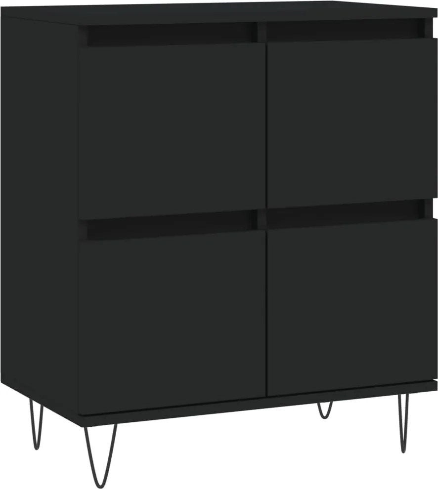 vidaXL fekete szerelt fa tálalószekrény 60 x 35 x70 cm