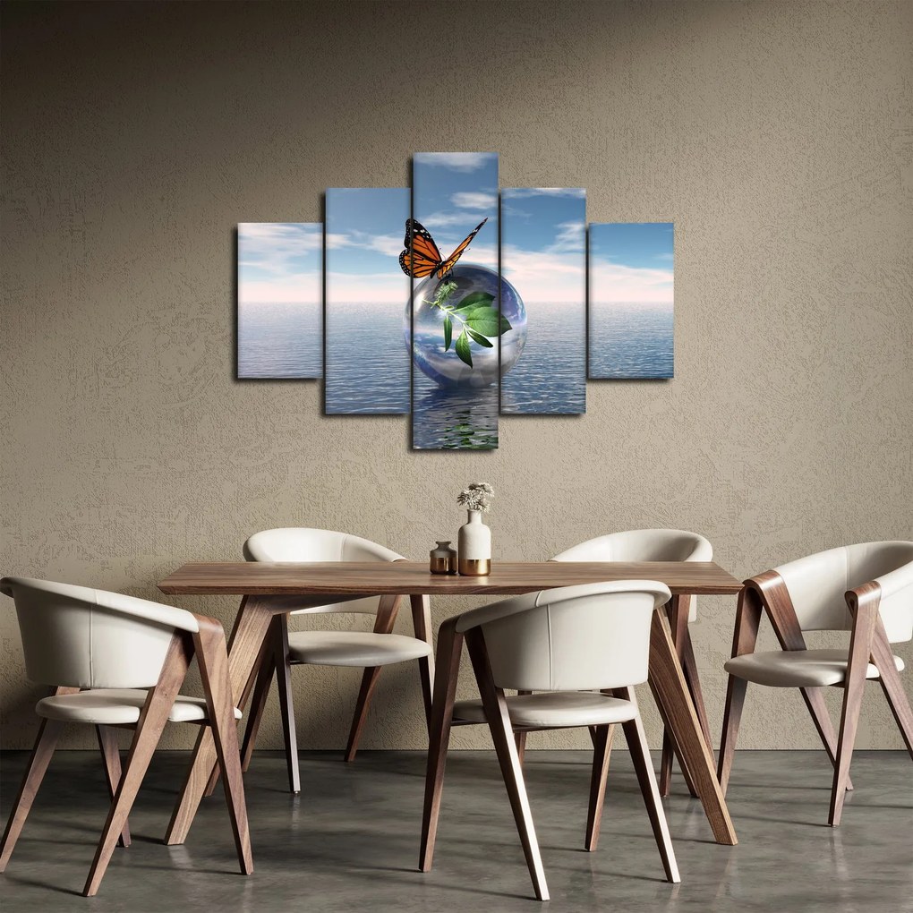 Pillangó képe egy üveggolyón (150x105 cm)