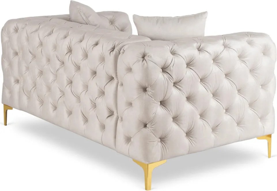 Sofa SORRENTO 2S Dwuosobowa Kremowa Welurowa