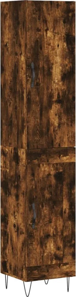vidaXL füstös tölgy színű szerelt fa magasszekrény 34,5x34x180 cm