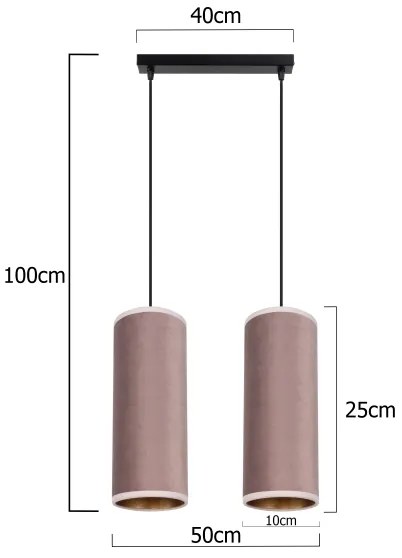 Láncos lámpa AVALO 2xE27/60W/230V rózsaszín/rozsdamentes