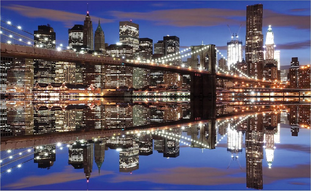 Fotótapéta Brooklyn híd éjszaka New York vinil fények 368x254 +ragasztó