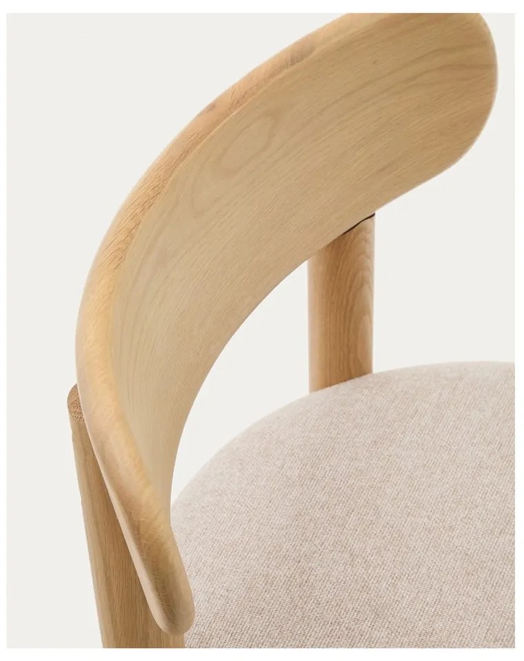 Krémszínű-natúr színű tölgyfa étkezőszék szett 2 db-os Nebai – Kave Home
