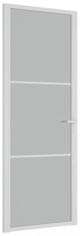 fehér matt üveg és alumínium beltéri ajtó 76 x 201,5 cm