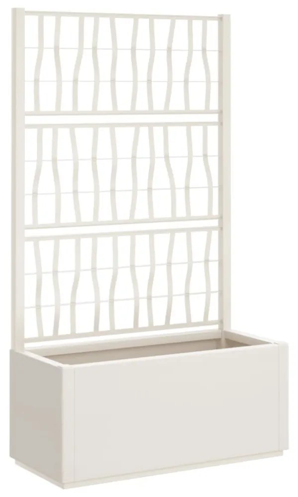 fehér polipropilén rácsos kerti ültetőláda 80 x 36 x 140 cm