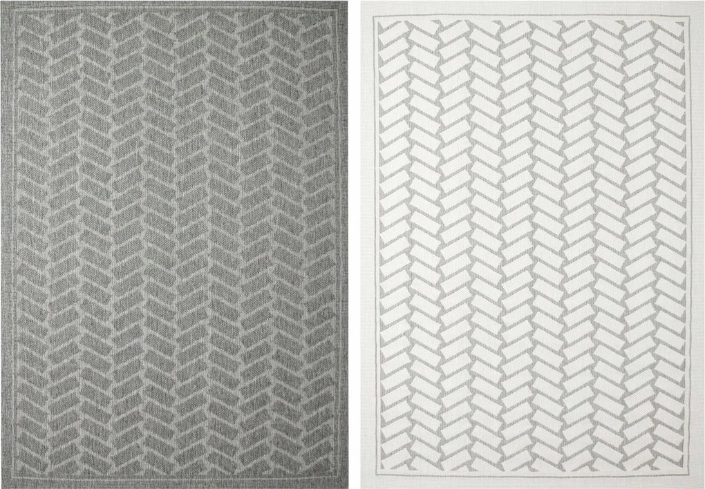 Zsinóros Szőnyeg Kétoldalas Halszálka Tégla Szürke Krém Brussels 160x230 cm