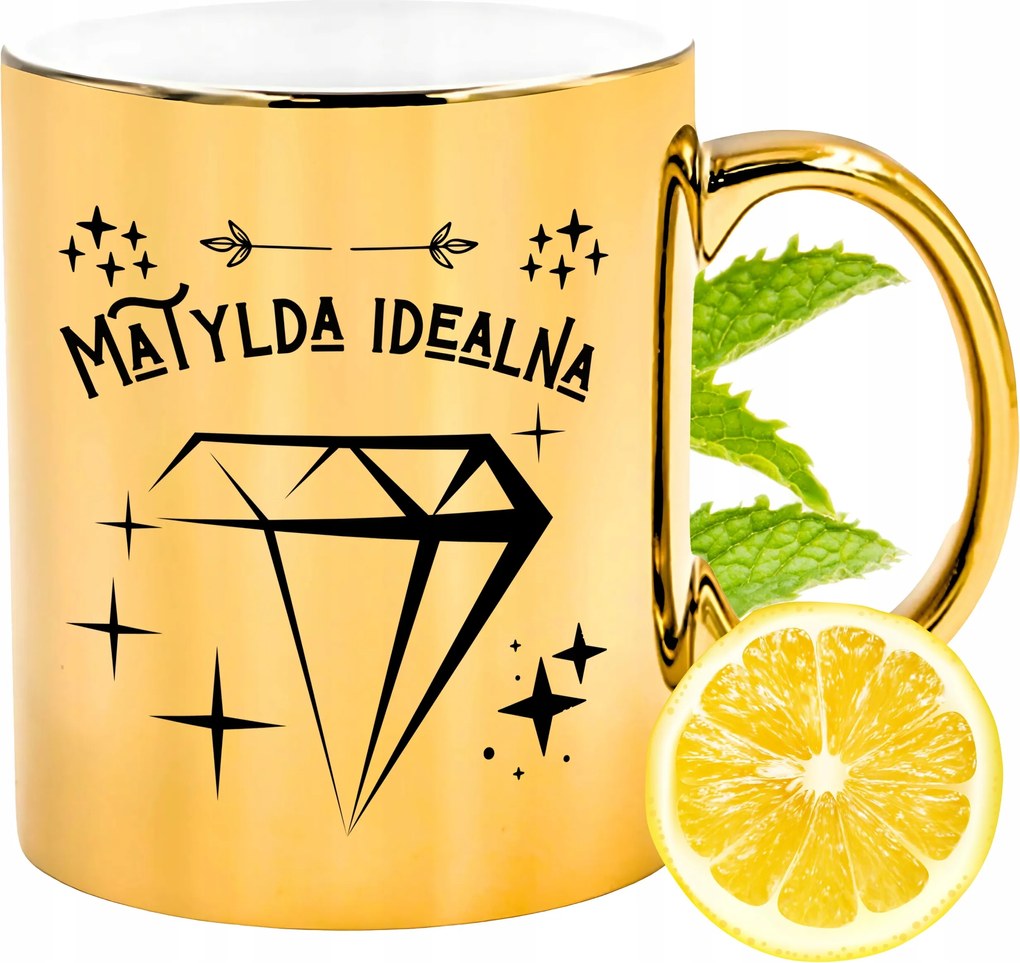 Prémium Arany Csillogó Bögre Matildának Ajándék Nyomtatott Fotóval