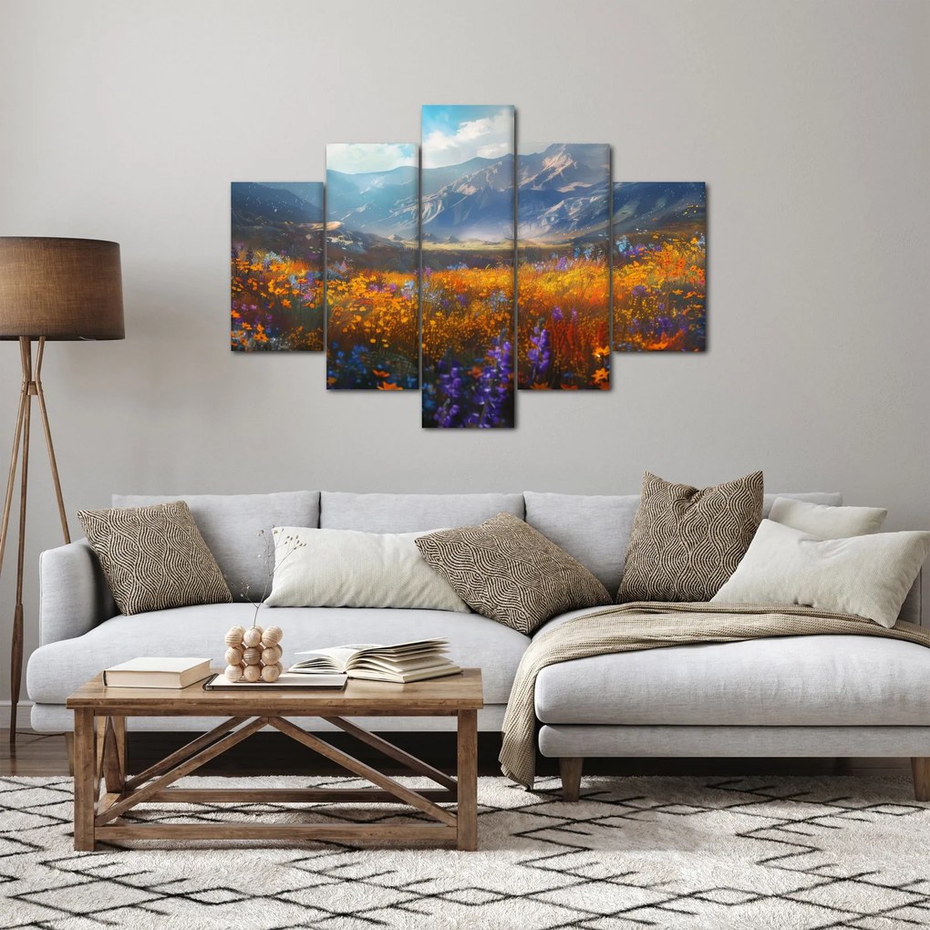 Kép - Festett hegyi táj II. (150x105 cm)