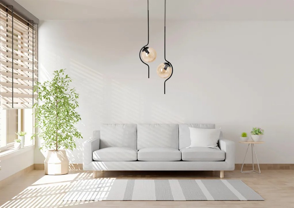 KAJA K-5337 VELA Sárga Színű Függeszték 2xE14 10W IP20
