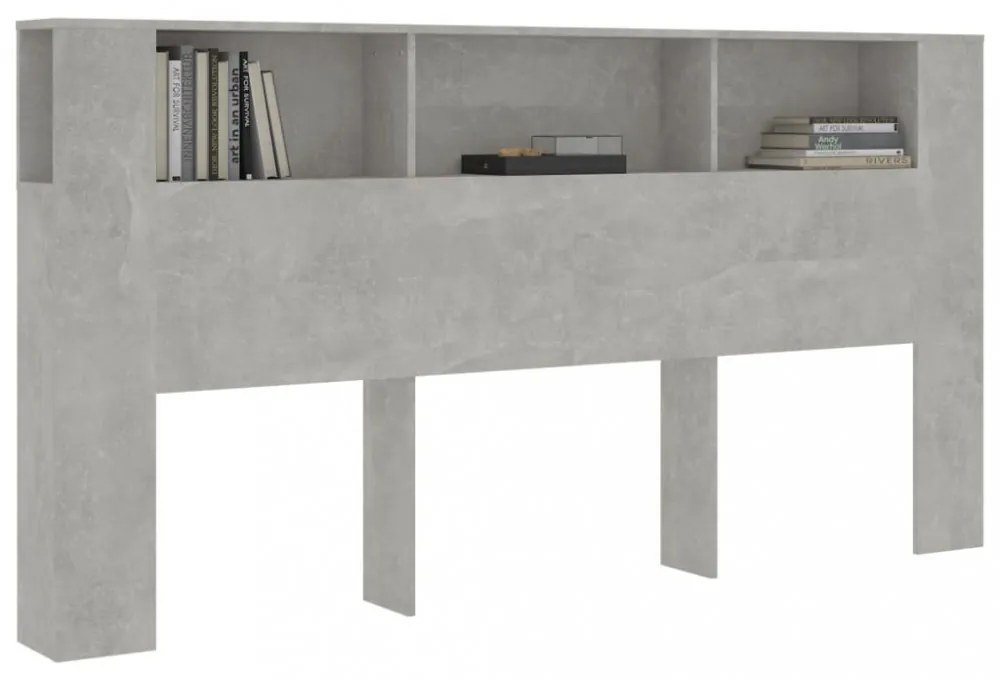 betonszürke áthidaló szekrény 200x18,5x104,5 cm