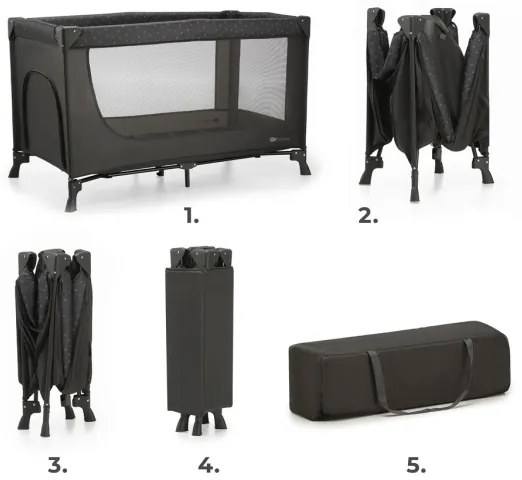 KINDERKRAFT - Utazó kiságy JOY szürke