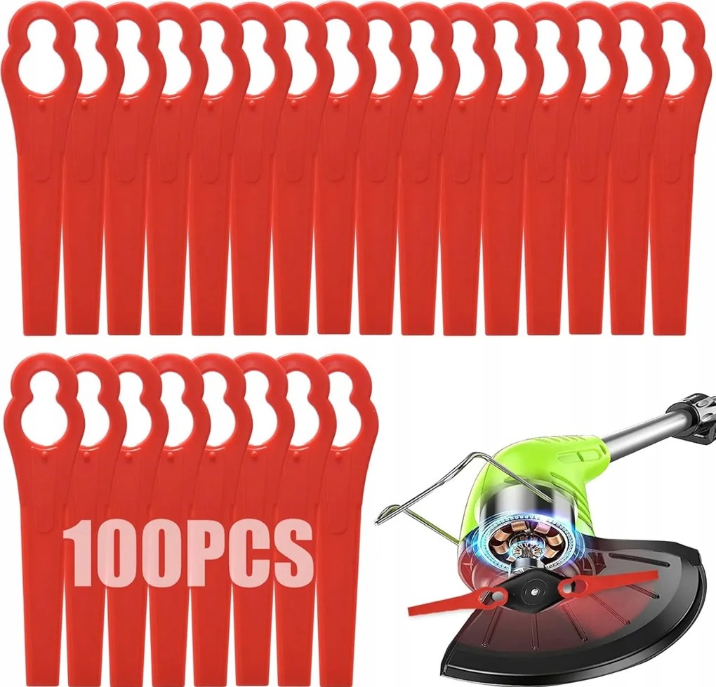 100 Fűszegélynyíró Penge Műanyag Fűnyíró Kés Kerti Fűnyíró