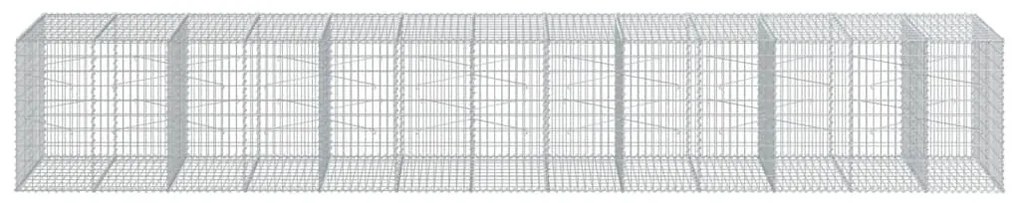 horganyzott vas gabion kosár fedéllel 650 x 100 x 100 cm