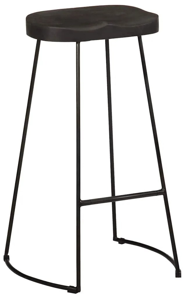 Bárszékek 2 db Fekete 45x40x78 cm tömör fa Mango