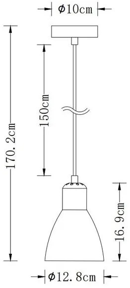 Lámpa Mennyezeti lámpatest Etore L, 2089, AC220-240V, 50/60Hz, 1*E27, max.25W, IP20, egyes, krém
